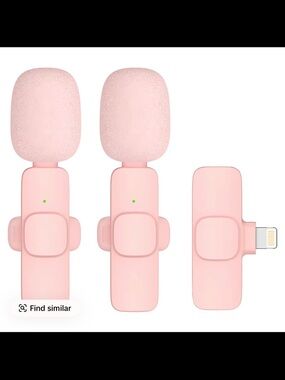 Pink Wireless Clip-On Microphone with Lightning Connector